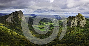 Landscape in the Central Massif in France