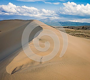 The landscape with Chara desert sands colored