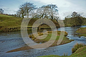 Landscape, Chatsworth Park, River Derwent, Peak District, Derbyshire,