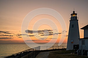 Landscape of the Chesapeake Lighthouse in the evening in Maryland