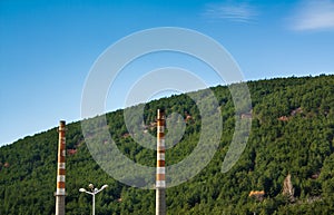 Landscape and chimneys