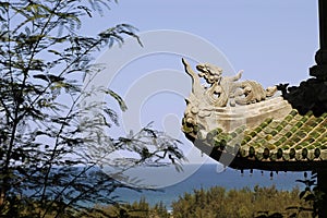 Landscape with chinese temple near Danang