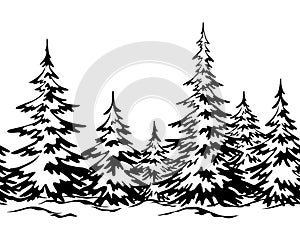 Landscape with Christmas Trees