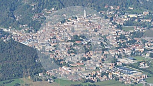 Landscape on the city of Clusone from the mountain top Pizzo Formico photo