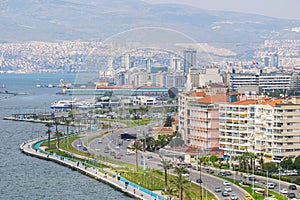 Landscape of City of Izmir Smyrna, Turkey. Aegean sea