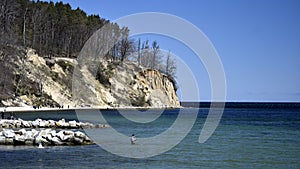 Landscape of cliff in Gdynia, Poland, Baltic Sea coastline