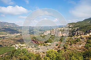 Landscape from a cliff at Siurana - a famous highland village Siurana