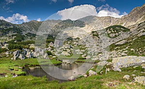 Landscape with clouds in Retezat mountains, Romania