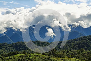 Landscape of cloudy ecuadorian cloudforest photo