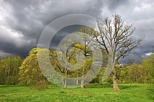 Landscape with cloudy sky