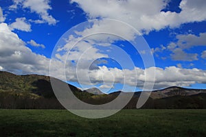 Landscape and cloudy sky in Pyrennes.