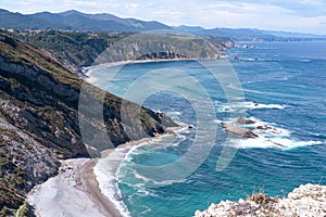 Landscape on the coast of Asturias. Cudillero, Cape Vidio photo