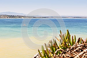 Landscape of coast at Atlantic Ocean in Algarve, Portugal