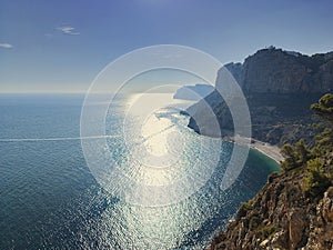 Landscape on the coast of Benitachell, Alicante province in Spain