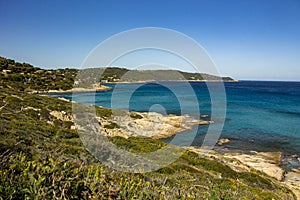 Landscape of coast called ESCALET in Ramatuelle near Saint-Tropez