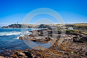 Landscape of the coast of Galicia, lighthouse.