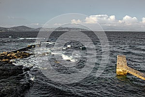 Landscape of coast of the gulf of Saint-Tropez