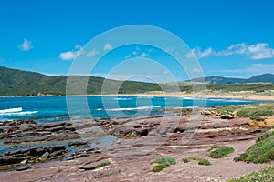 Landscape of the coast near Porto Ferro beach