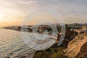 Landscape coastline Costa Blanca, Villajoyosa, Spain