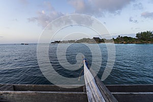 Landscape of coastline at sunset in Zanzibar