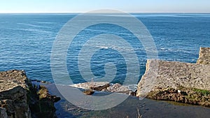 Landscape of the coastline, in winter in Portugal