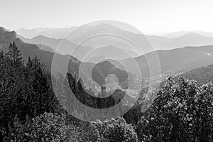 Landscape on the Coll de la botella in area Pal Arisal in Andorra photo