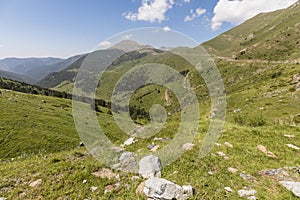 Landscape on the Coll de la botella in the area Pal Arisal in Andorra photo