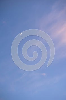 landscape concept with twilight sky with moon and cloud