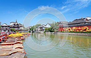 Landscape of Confucius Temple and Qinhuai River in Nanjing, China