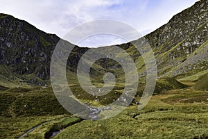 Landscape of Corrie Fee in Angus Glens, Scottish Highlands