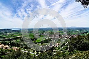 Landscape of Cortona city Tuscany