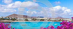 Landscape with Costa Teguise on Lanzarote photo