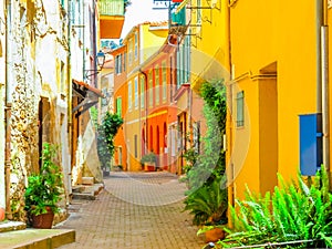 Landscape of the Cote d`Azur, Villefranche-sur-Mer, France