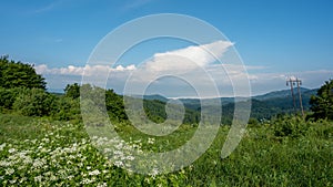 Landscape of Crni Vrh Black Peak mountain in eastern Serbia, near the city of Bor