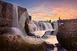 Landscape at curug parigi, indonesia