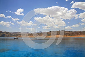 Landscape of Dahab lagoon. Red Sea. Sunny day. photo