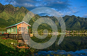 Landscape of Dal Lake in Srinagar, India