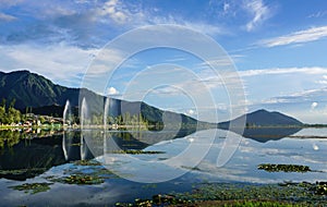 Landscape of Dal Lake in Srinagar, India