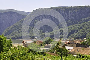 Landscape with Danube at Cazane Gorge in Romania
