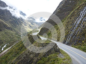 Landscape on the 'Death Road' , Mountain Biking in Bolivia