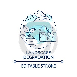 Landscape degradation concept icon