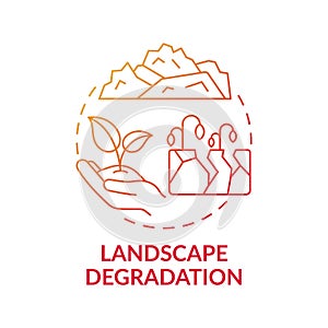 Landscape degradation concept icon