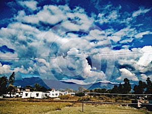 Landscape with densed clouds
