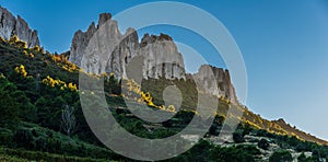 Landscape of the dentelle de montmirail , small mountains in provence France , taken at Beaume de Venise , vaucluse , France