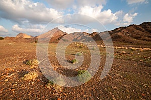 Landscape of desert mountains