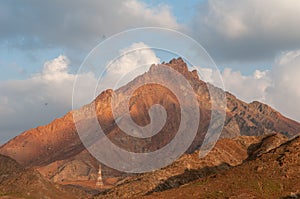 Landscape of desert mountains