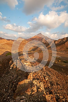 Landscape of desert mountains