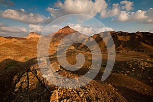 Landscape of desert mountains