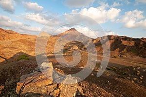 Landscape of desert mountains