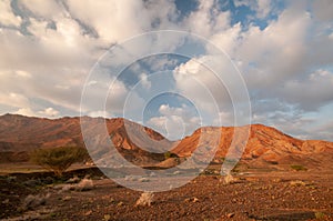 Landscape of desert mountains